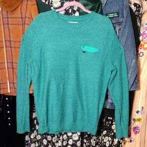 Hollister Green Striped Pullover Sweater